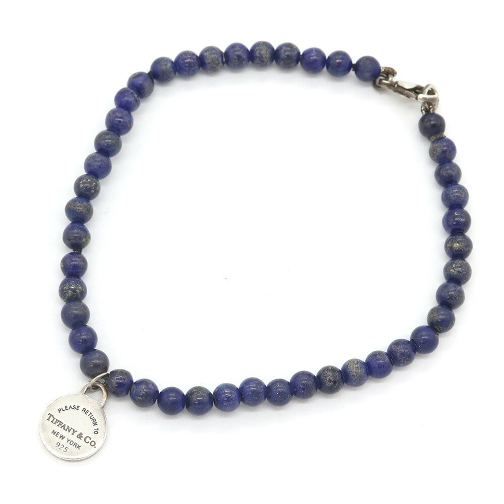 TIFFANY & CO. Silver Lapis Charm Bracelet